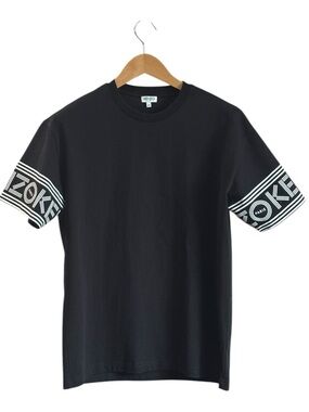 KENZO Paris Logo Cuff Cotton T-Shirt Black - Slim Fit Size M
